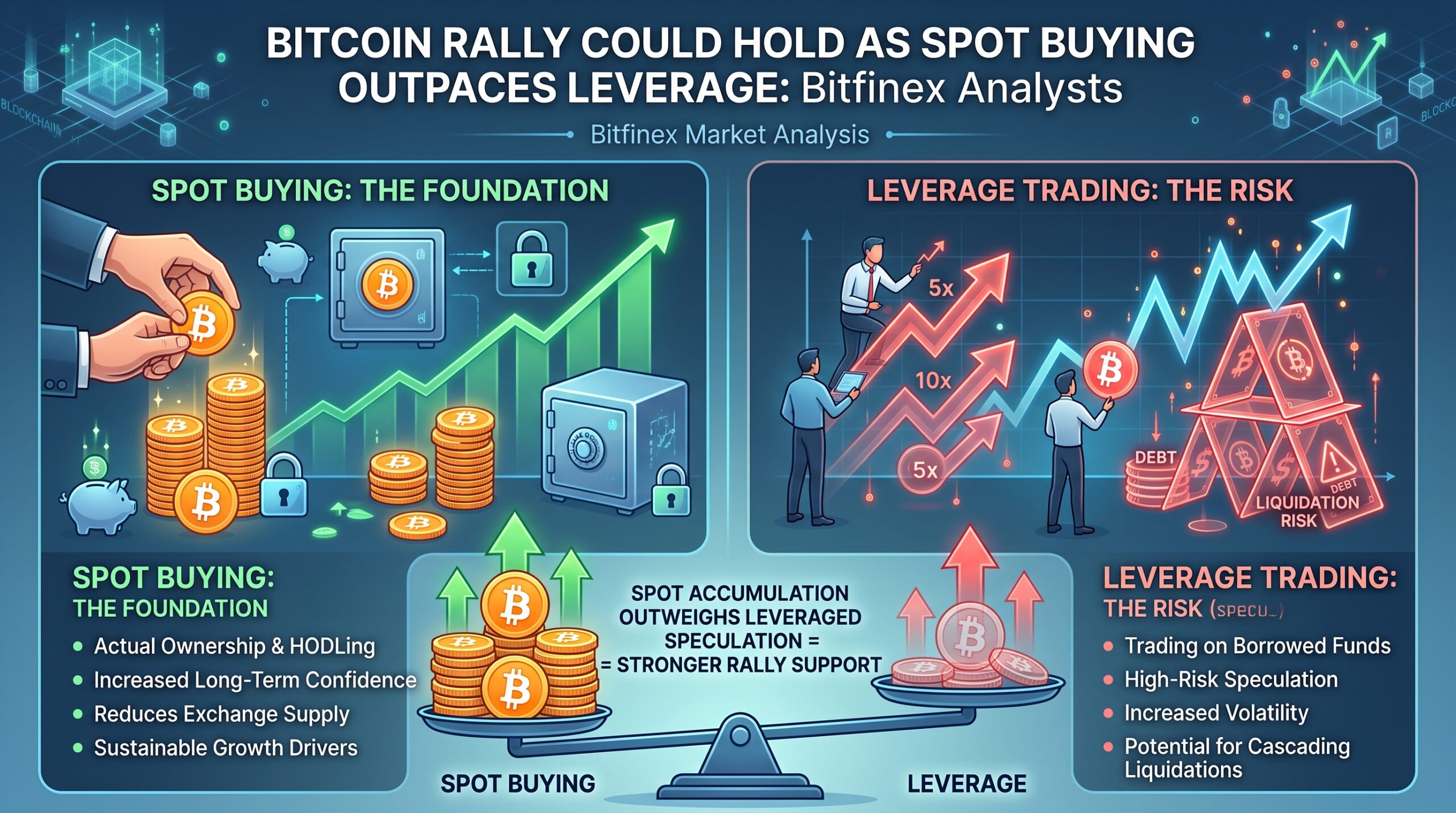 Bitcoin Rally Could Hold as Spot Buying Outpaces Leverage: Bitfinex Analysts