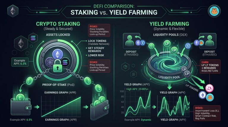 Staking vs. Yield Farming Tips for Safe Passive Income in DeFi