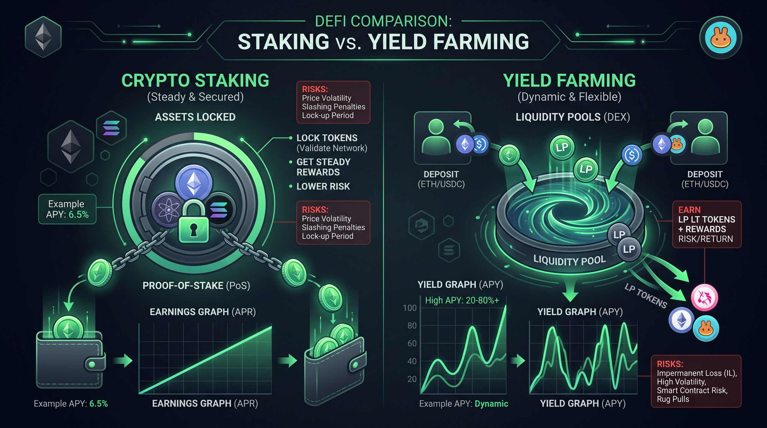 Staking vs. Yield Farming Tips for Safe Passive Income in DeFi