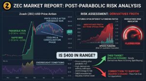 Zcash Price Cools After Parabolic Run as Derivatives Froth Flashes Risk | Is $400 in Range?